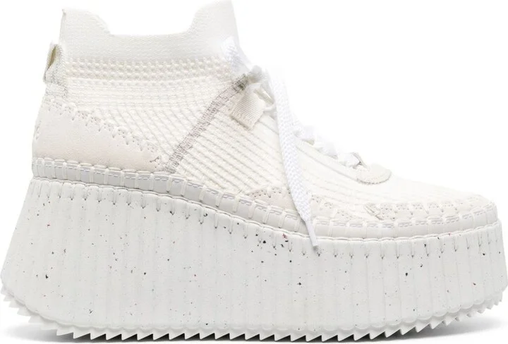 White Nama 80 Wedge Sneakers