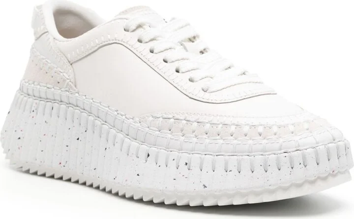White Nama Whipstitch Sneakers - Image 2