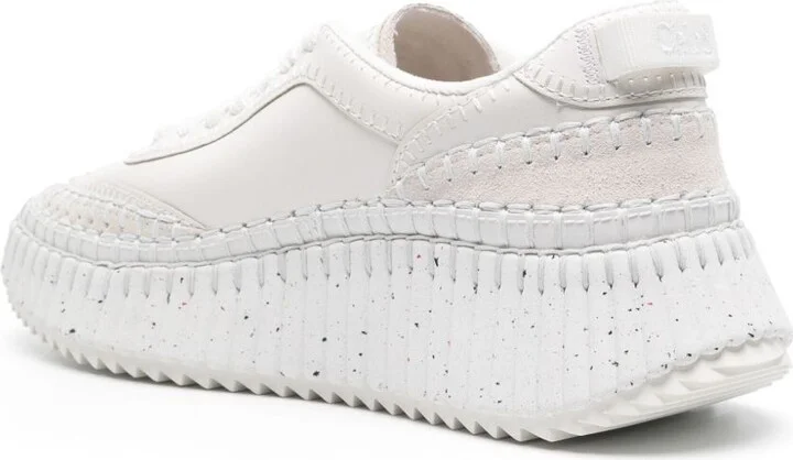 White Nama Whipstitch Sneakers - Image 3