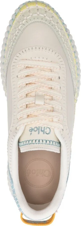 White Nama Whipstitch Sneakers - Image 4