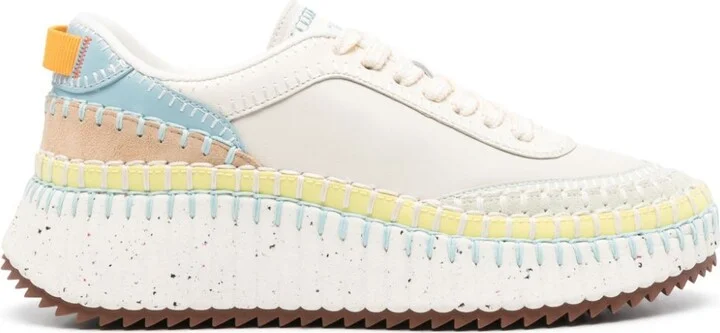 White Nama Whipstitch Sneakers