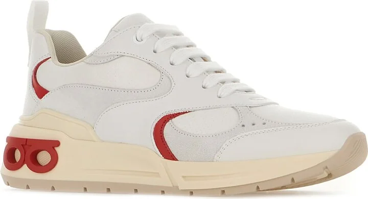 White Nappa Leather And Suede Cosimina Sneakers - Image 2