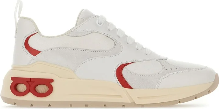 White Nappa Leather And Suede Cosimina Sneakers