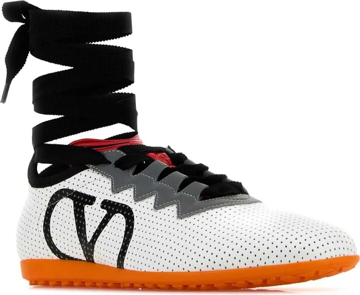 White Nappa Leather Chromathon Sneakers - Image 2