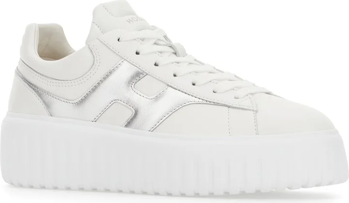 White Nappa Leather H-stripes Sneakers - Image 2