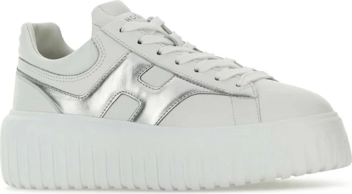 White Nappa Leather H-stripes Sneakers - Image 2
