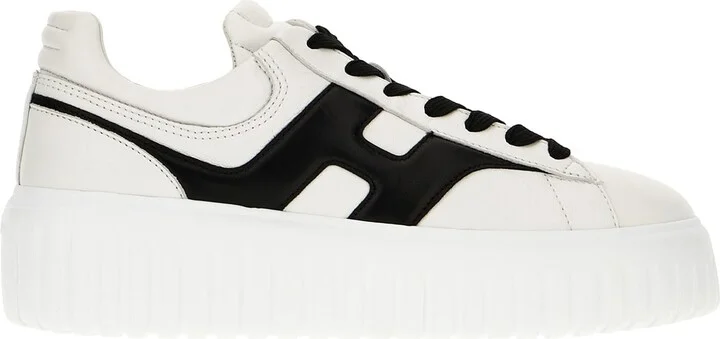 White Nappa Leather H-stripes Sneakers