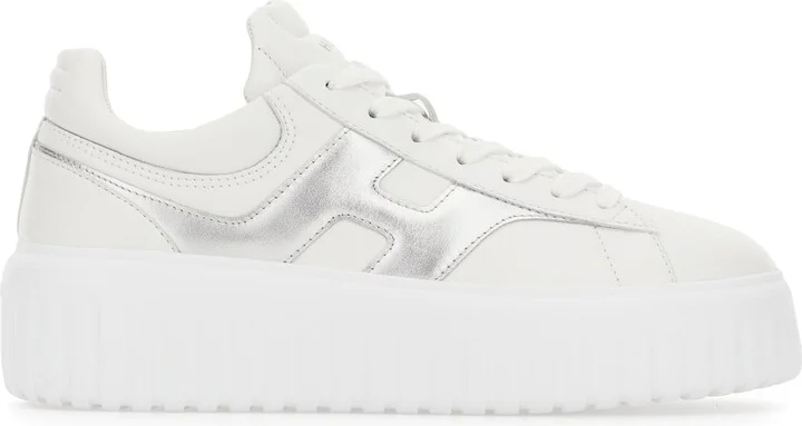 White Nappa Leather H-stripes Sneakers