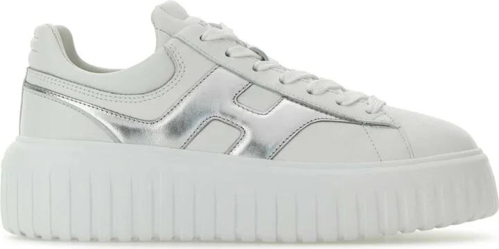 White Nappa Leather H-stripes Sneakers