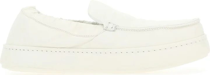 White nappa leather loafers