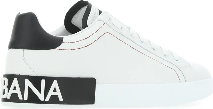 White Nappa Leather Portofino Sneakers - Image 3