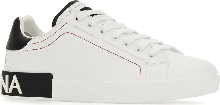 White Nappa Leather Portofino Sneakers - Image 2
