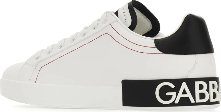 White Nappa Leather Portofino Sneakers - Image 3