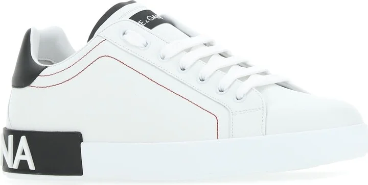 White Nappa Leather Portofino Sneakers - Image 2