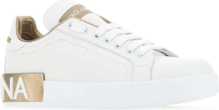 White Nappa Leather Portofino Sneakers - Image 2