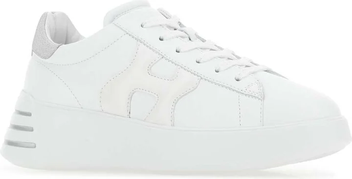 White Nappa Leather Rebel Sneakers - Image 2