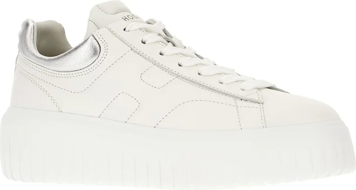 White Nappa Leather Rebel Sneakers - Image 2