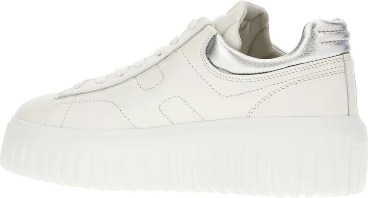 White Nappa Leather Rebel Sneakers - Image 3
