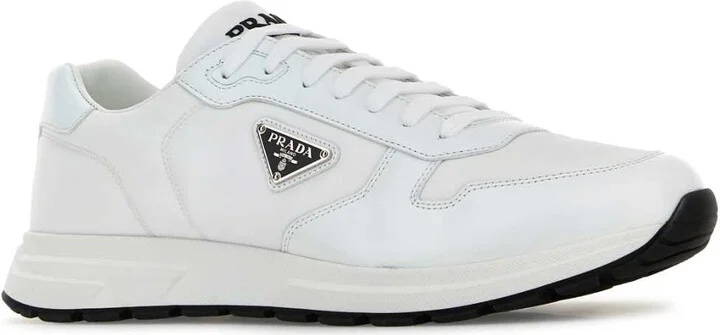 White Nylon And Leather Prax 2.0 Sneakers - Image 2