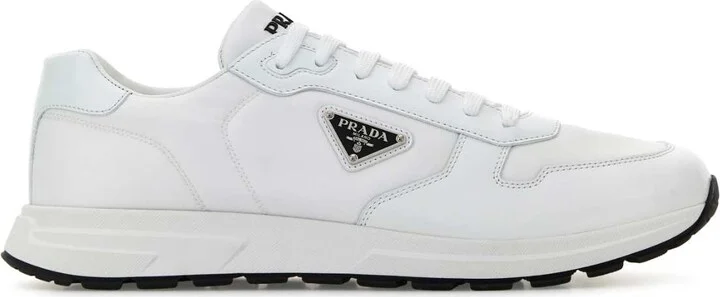 White Nylon And Leather Prax 2.0 Sneakers