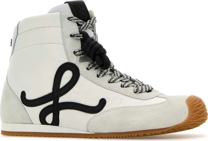 White Nylon And Suede Ballet Runner 2.0 Sneakers - Image 2