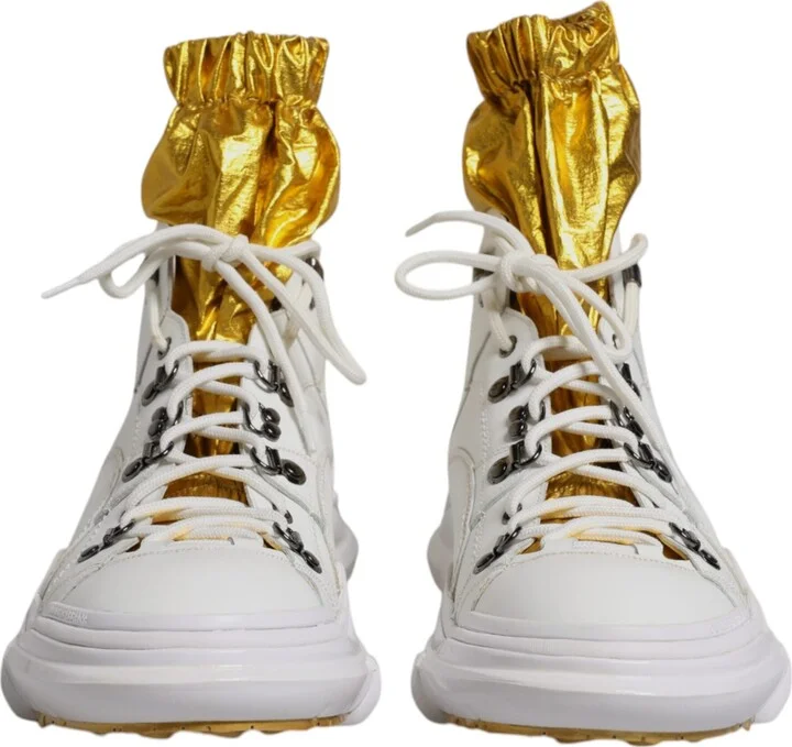 White Nylon Galileo High Top Sneakers Men's Shoes (Pre-Owned) - Image 2
