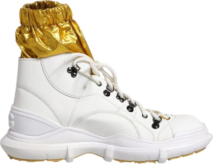 White Nylon Galileo High Top Sneakers Men's Shoes (Pre-Owned)