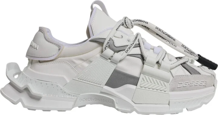 White Nylon Low Top Space Men Sneakers Men's Shoes (Pre-Owned)
