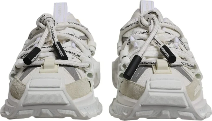 White Nylon Low Top Space Sneakers Men's Shoes (Pre-Owned) - Image 2