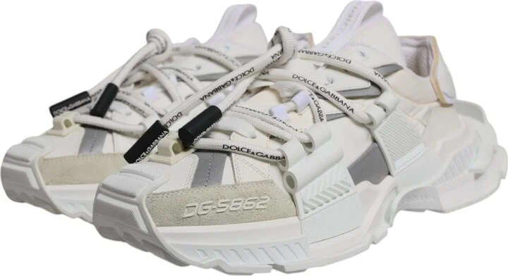 White Nylon Low Top Space Sneakers Men's Shoes (Pre-Owned) - Image 3