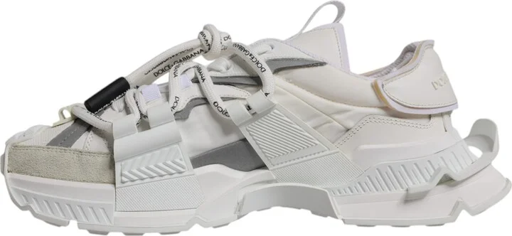 White Nylon Low Top Space Sneakers Men's Shoes (Pre-Owned) - Image 5