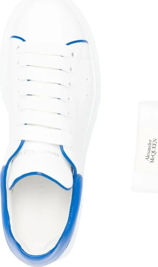 White Oversize Sneakers With Blue Stitching - Image 4