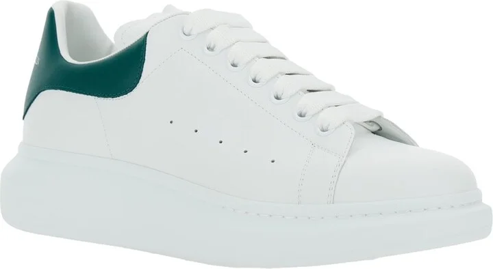 White Oversize Sneakers With Contrasting On The Heel In Leather Man - Image 2