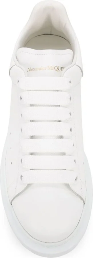 White Oversized Leather Sneakers - Image 4