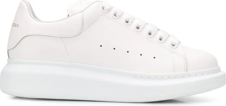 White Oversized Leather Sneakers