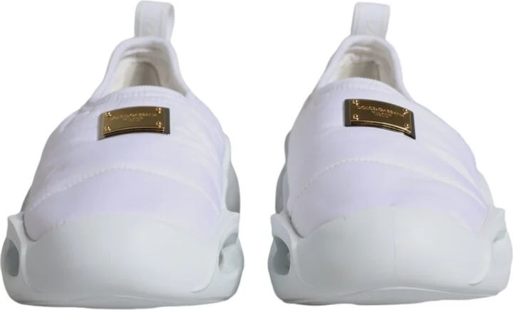 White Padded Fabric Low Top Sneakers Women's Shoes - Image 2