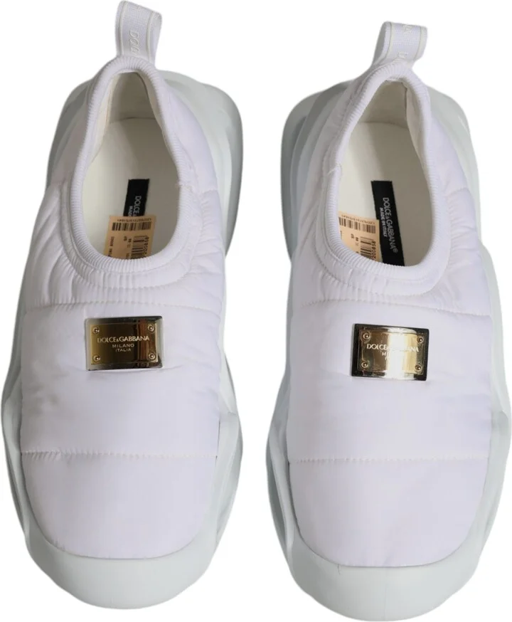 White Padded Fabric Low Top Sneakers Women's Shoes - Image 3