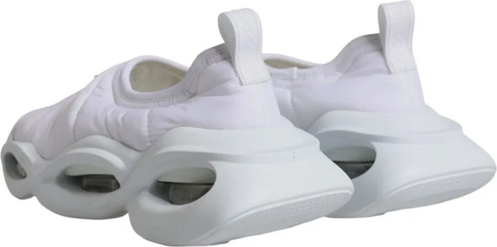 White Padded Fabric Low Top Sneakers Women's Shoes - Image 5