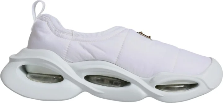 White Padded Fabric Low Top Sneakers Women's Shoes