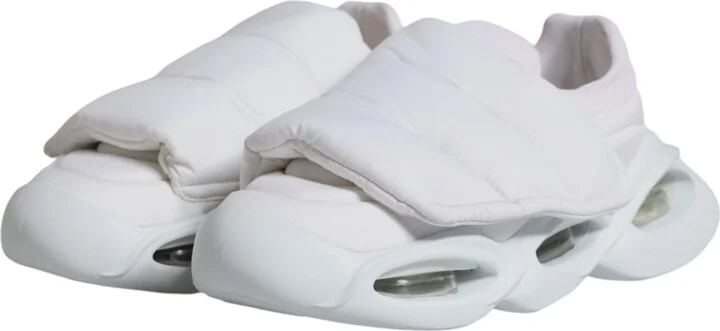 White Padded Fabric Low Top Sneakers Women's Shoes (Pre-Owned) - Image 4