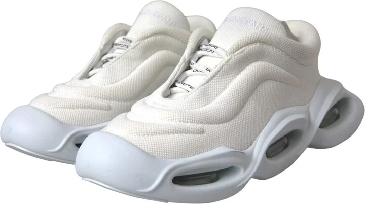 White Padded Fabric Wave Low Top Sneakers Women's Shoes (Pre-Owned) - Image 3