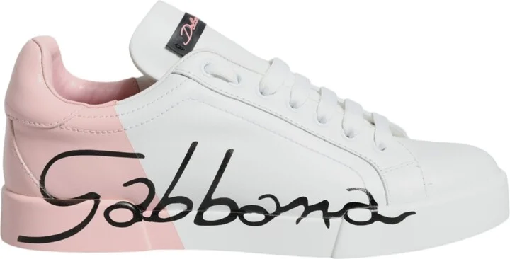 White Pink Portofino Low Top Sneakers Women's Shoes