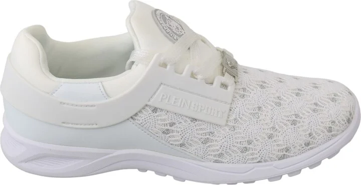 White Polyester Casual Sneakers Women's Shoes