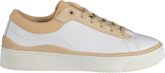 White Polyester Women's Sneaker
