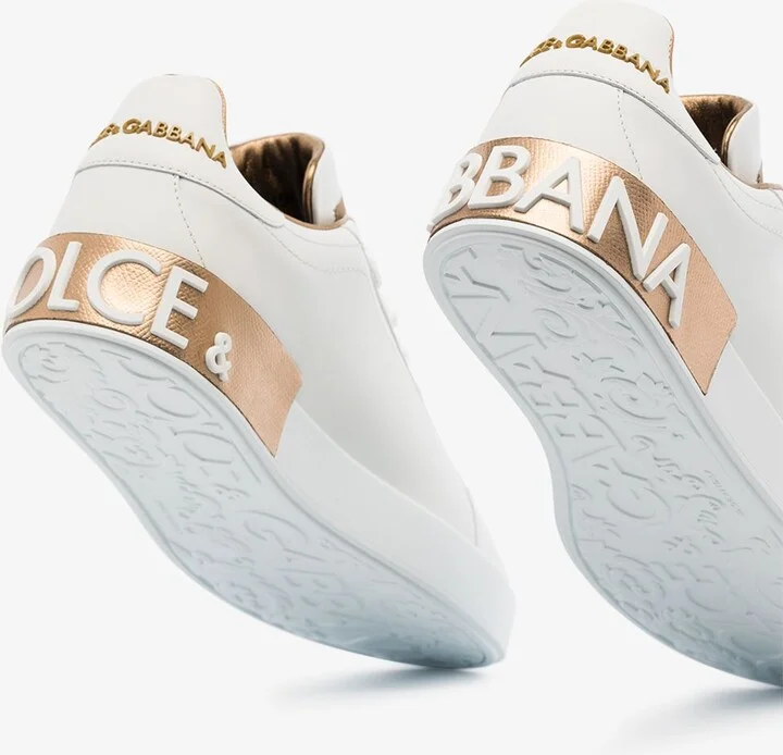 White Portofino Leather Logo Sneakers - Image 2
