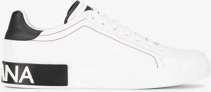 White Portofino Leather Low Top Sneakers - Image 3