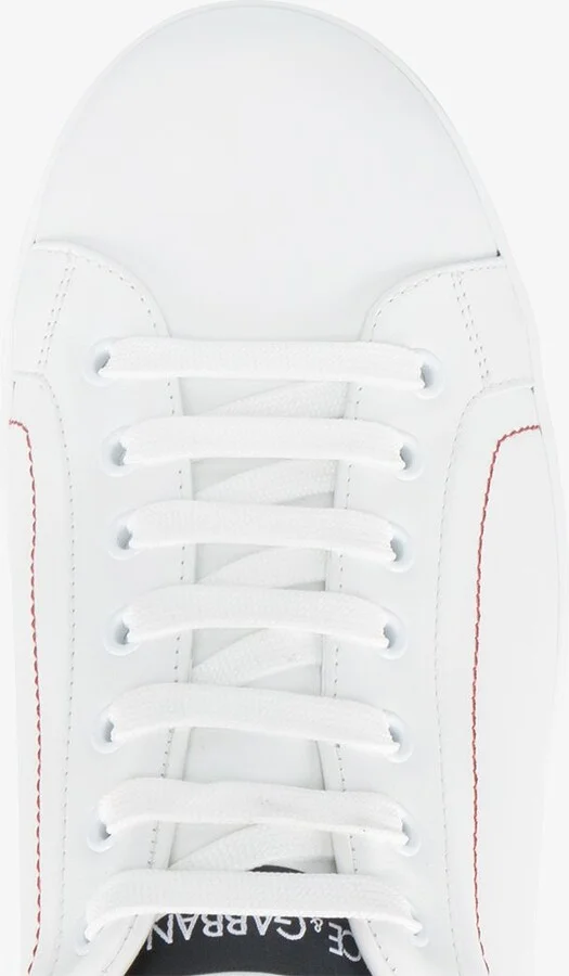 White Portofino Leather Low Top Sneakers - Image 4