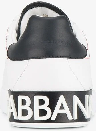 White Portofino Leather Low Top Sneakers - Image 5