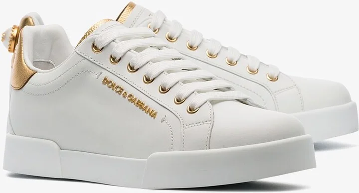 White Portofino Leather Sneakers - Image 3