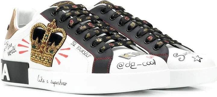 White Portofino Leather Sneakers - Image 2